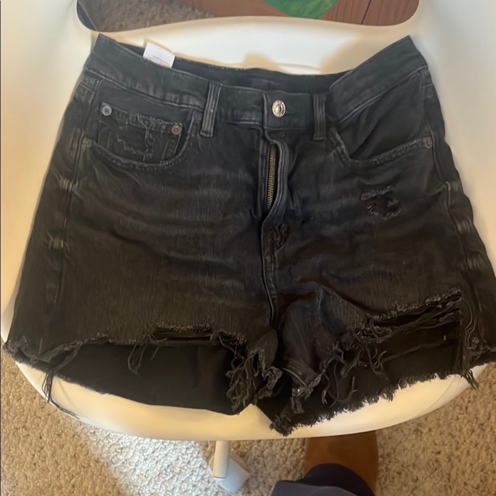 American eagle black jean shorts